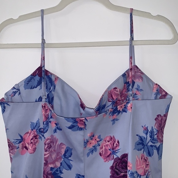 ZARA Lavender Floral V-neck Adjustable Straps mini dress size Small - Picture 12 of 16